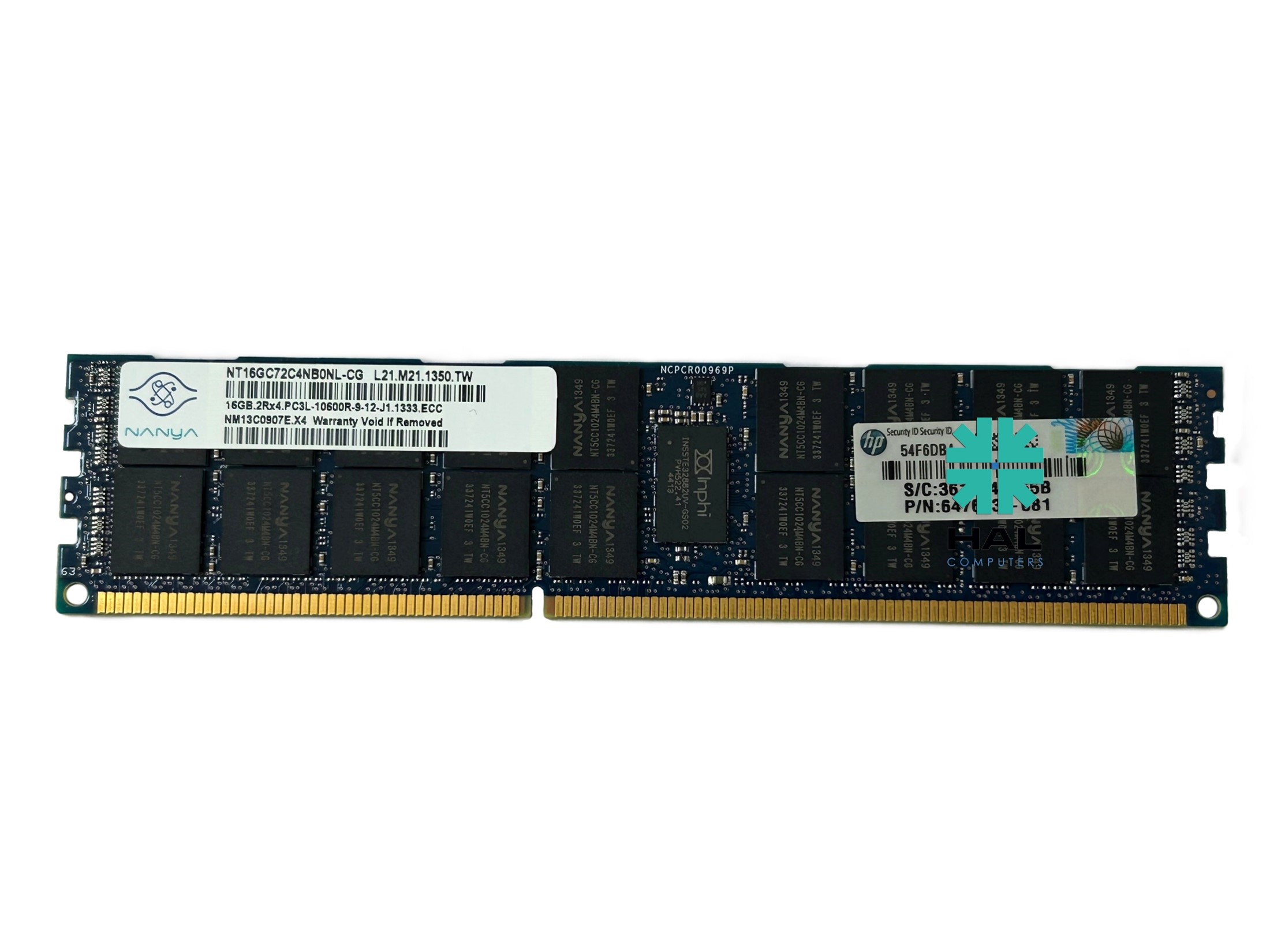HP Nanya 16GB PC3L-10600R DDR3 Memory Module