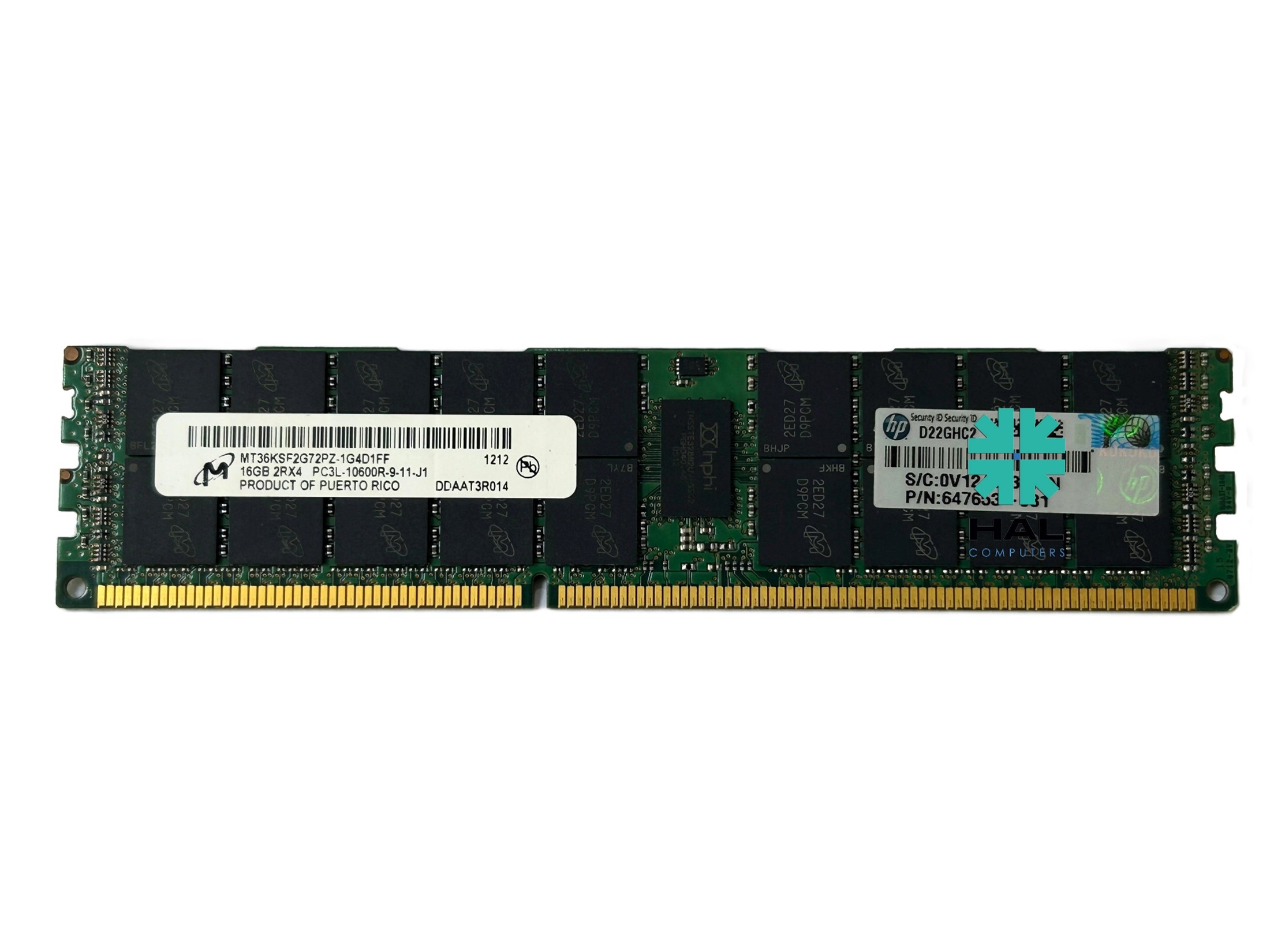 HP Micron 16GB PC3L-10600R DDR3 Memory Module