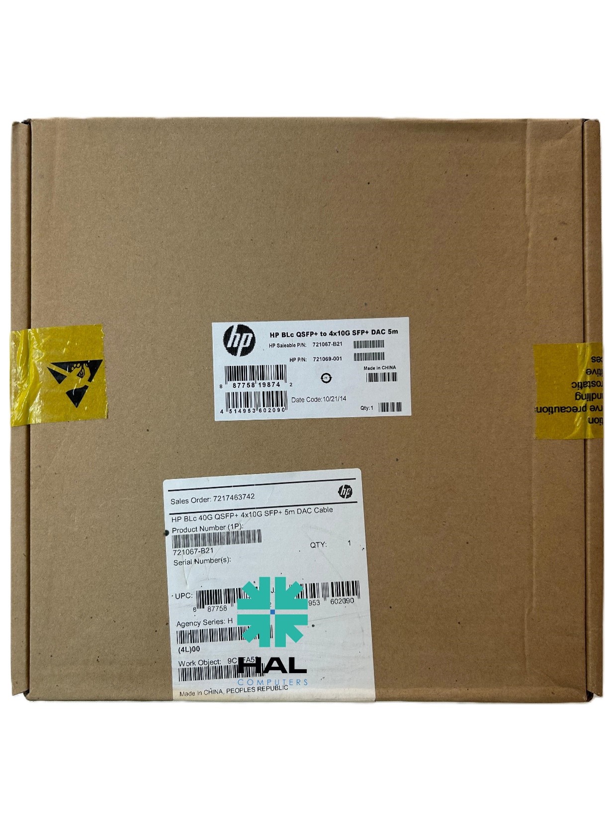 HP BladeSystem C-Class 40G QSFP+ to 4x10G SFP+ 5M