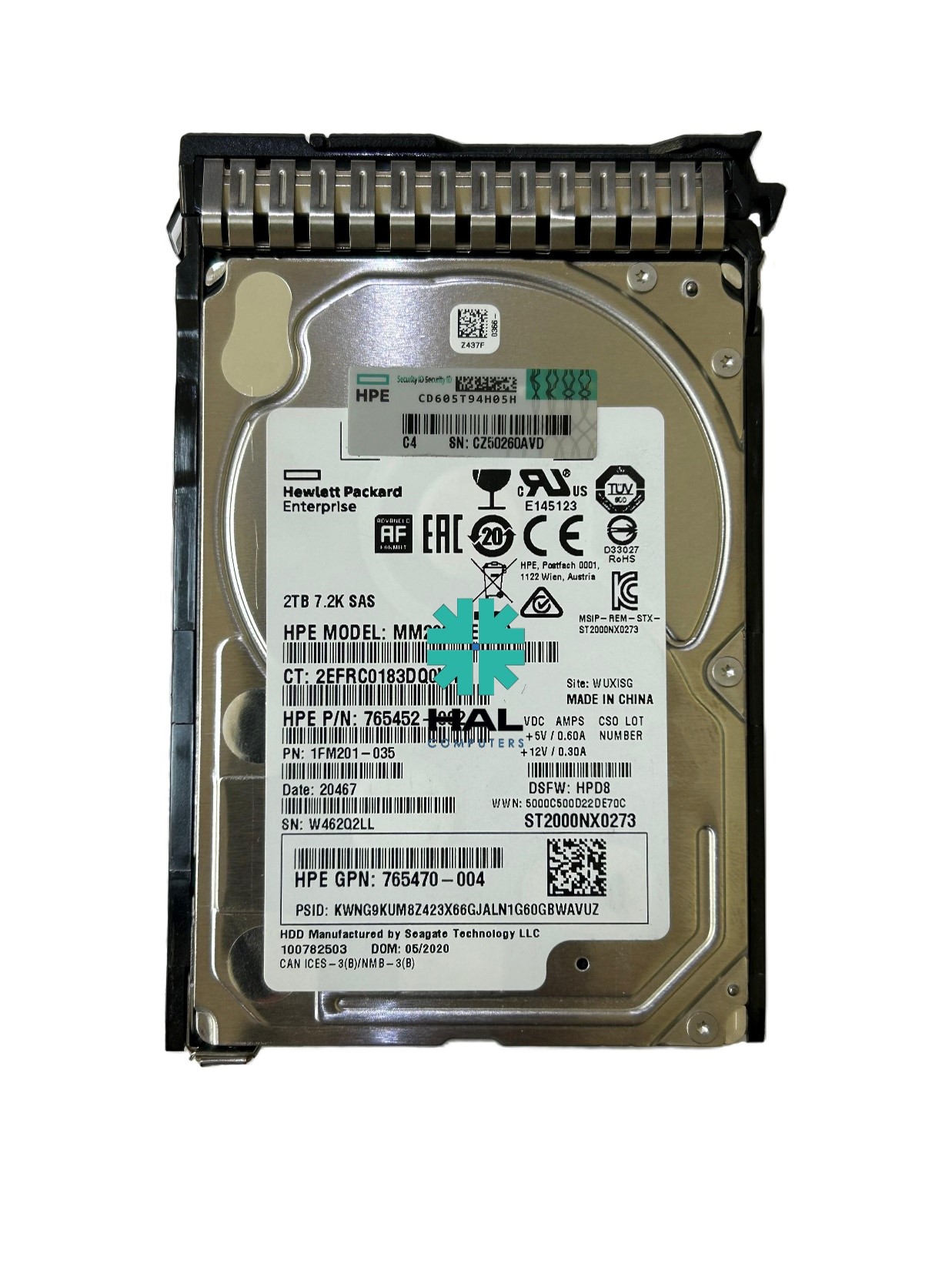HPE HDD, 2TB SAS 12G 7.2K 2.5 512e-SGT