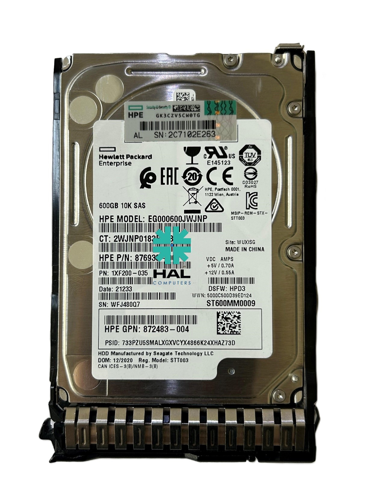 HPE DRV, HD 600G 12B SAS 10K-SGT