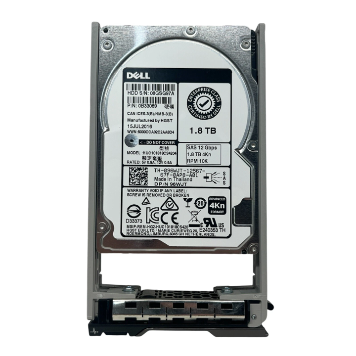 Dell 1.8TB SAS 12Gbps 4Kn RPM 10K 2.5 Hard Drive