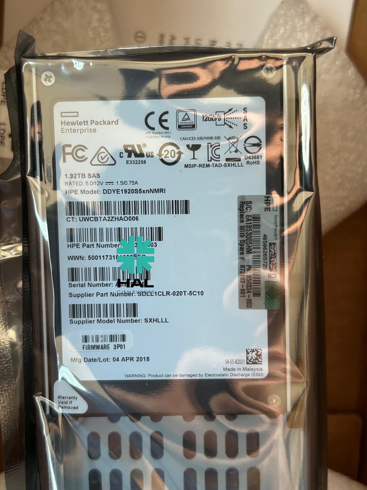 HPE SPS-DRV 1.92TBSSD +SW SFF SS8000 SD