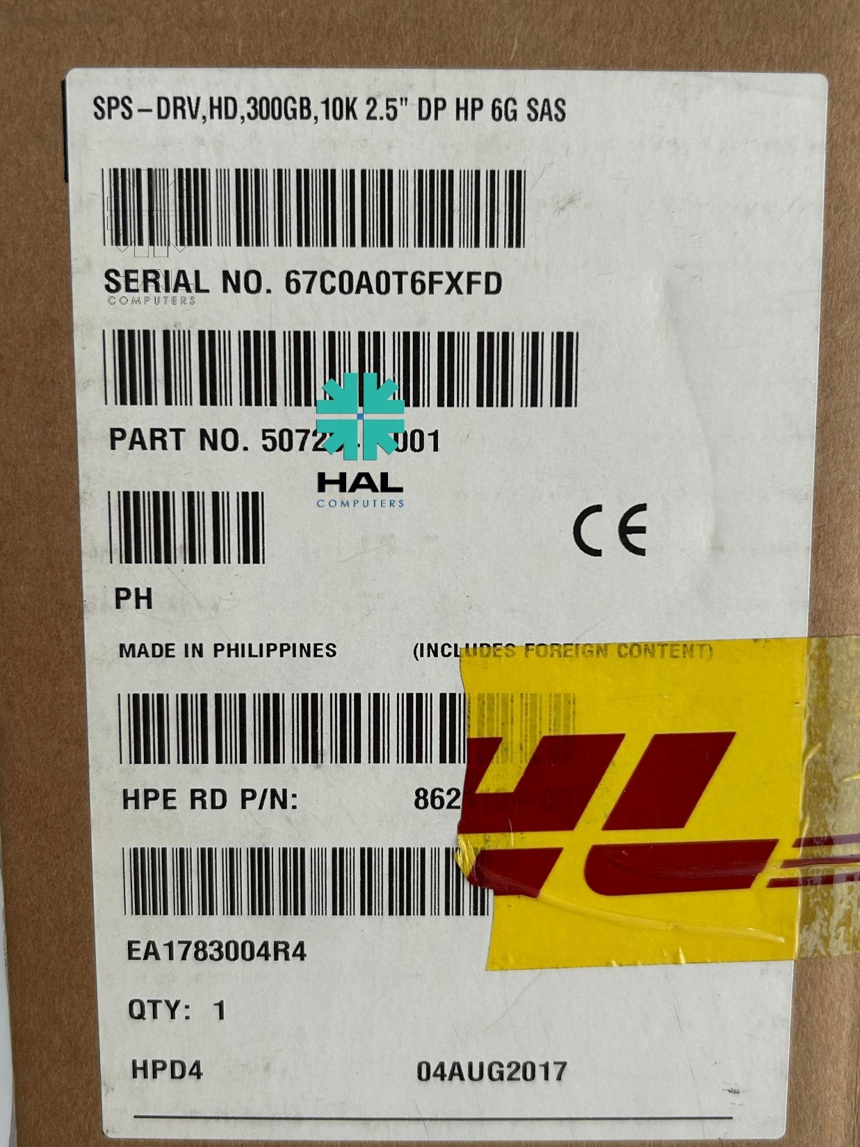 HPE DRV,HD,300GB,10K 2.5 DP HP 6G SAS