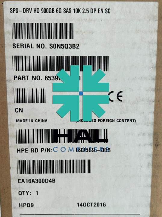 HPE DRV HD 900GB 6G SAS 10K 2.5 DP EN SC